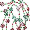 Christmas Candy Garland 8Ft/2.4m Red White Peppermint Candy Cane Christmas Decorations Plastic Bead Candy Garland Christmas Tree Ornaments for Hanging Xmas Decorations Red and Green view 2