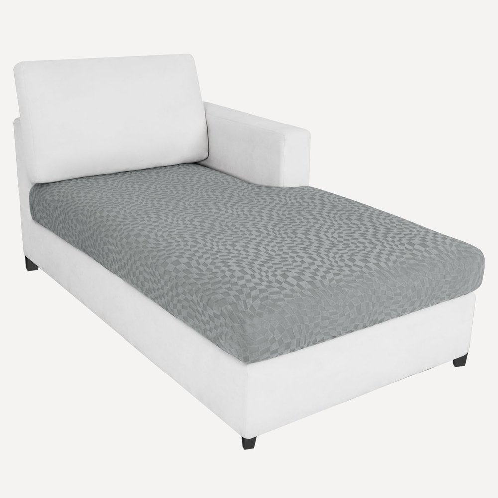 2025 Stretch Chaise Covers for Sectional Sofa, Individual Chaise Lounge Cover Removable Washable, L-Shaped Couch Seat Cover Replacement, Unique Fashion Pattern Soft Cozy Durable (Chaise, Light Gray)