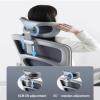 360 Rotatable Office Chair with Wheels Desk Chair Adjustable Headrest Suspended Lumbar Pillow Reclining Armrest Home Office Reclining Swivel Chair Ergonomic Office Chair Withoutfootrest Grey view 3