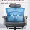 360 Rotatable Office Chair with Wheels Desk Chair Adjustable Headrest Suspended Lumbar Pillow Reclining Armrest Home Office Reclining Swivel Chair Ergonomic Office Chair Withoutfootrest Grey view 4