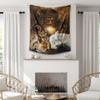 Fchen art Christian Tapestry Wall Hanging - Jesus & Lamb Religious Decor, Lion of Judah Spiritual Art, Polyester Fabric 80x90 Inch Bedroom Living Room Aesthetic Wall Decor view 1