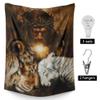 Fchen art Christian Tapestry Wall Hanging - Jesus & Lamb Religious Decor, Lion of Judah Spiritual Art, Polyester Fabric 80x90 Inch Bedroom Living Room Aesthetic Wall Decor view 2