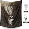 Fchen art Christian Tapestry Wall Hanging - Jesus & Lion of Judah Religious Decor, 80x90 Inch Polyester Fabric Spiritual Wall Art for Bedroom, Living Room, Church view 4