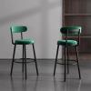 KAMPCO Velvet Bar Stools Set of 2, Counter Height Barstools with Back and Metal Legs, Upholstered Bar Chair for Kitchen Island, Bar Height High Chairs view 2