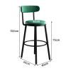 KAMPCO Velvet Bar Stools Set of 2, Counter Height Barstools with Back and Metal Legs, Upholstered Bar Chair for Kitchen Island, Bar Height High Chairs view 3