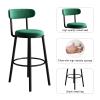 KAMPCO Velvet Bar Stools Set of 2, Counter Height Barstools with Back and Metal Legs, Upholstered Bar Chair for Kitchen Island, Bar Height High Chairs view 4