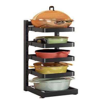 Dxcaicc Pot Organizer Rack for Under Cabinet,Height and Position are Adjustable,lid Organizer for Kitchen Cabinet Organizers and Storage,5 Layer