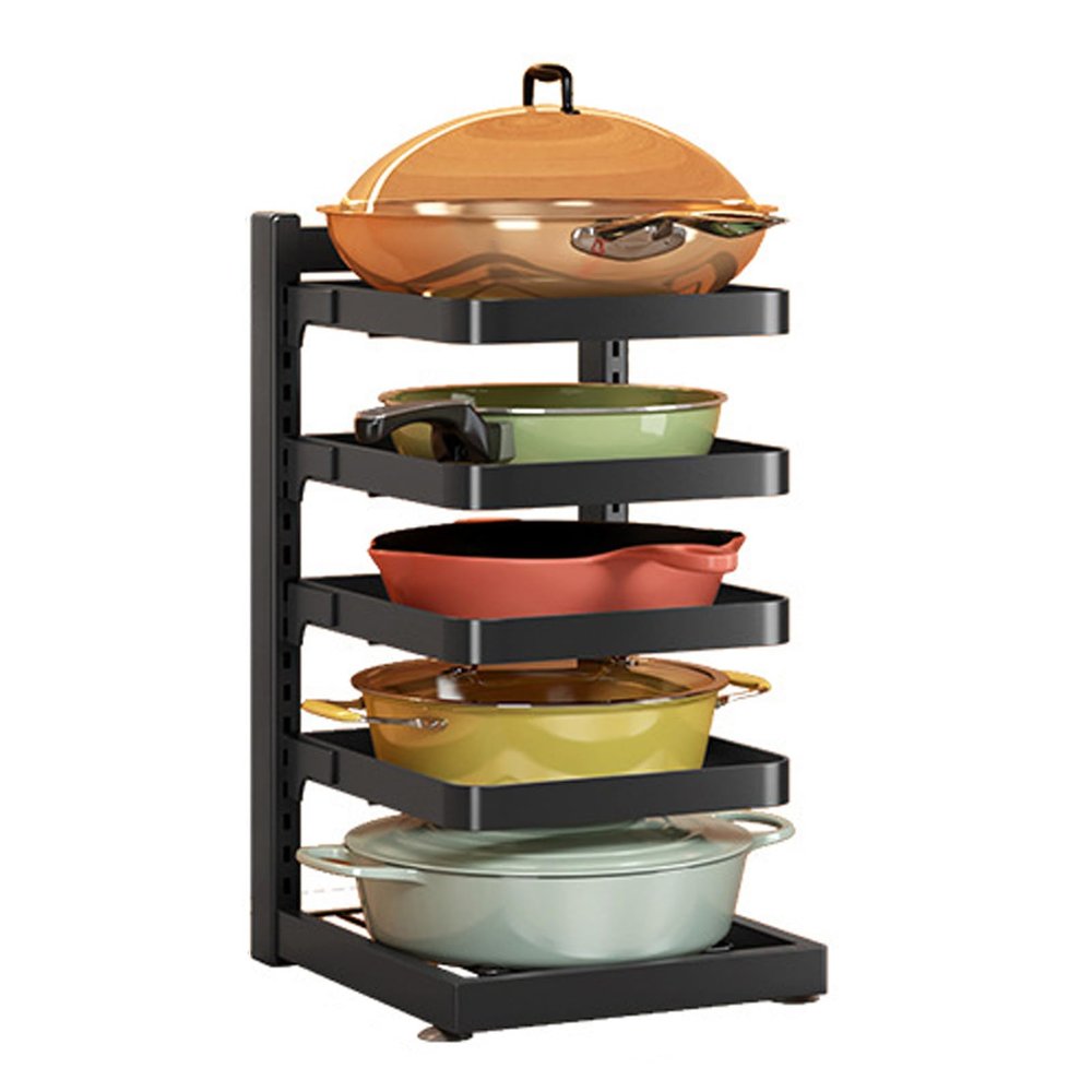 Dxcaicc Pot Organizer Rack for Under Cabinet,Height and Position are Adjustable,lid Organizer for Kitchen Cabinet Organizers and Storage,5 Layer