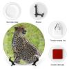 Kenya Cheetah Big Cat Africa on Plate for Home Office Wall Decor Decorative Plate with Display Stand Ceramic Ornament Wall Art Porcelain Keepsake Collectible Plate Wedding Holiday Party Favor 7" view 3