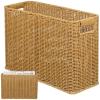 Cabilock Woven Storage Basket with Hollow Handles Stylish Organizer for Desktop Closet and Home Supplies Magazines Snacks and Sundries view 1