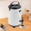 10L White Insulated Beverage Dispenser with Faucet,201 Stainless Steel Insulated Thermal Hot and Cold Beverage Dispenser with Thermometer,Coffee Dispenser for Parties,Outdoor Picnics (10L) view 2