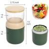 Eorbow 2 Pack Insulated Yogurt Container, 24oz Breakfast On the Go Cup with Plastic Topping Cereal Oatmeal Cup, 2-in-1 Food Storage Jar with Lid and Spoon, Overnight Oats Container for Soup Lunch view 2