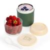 Eorbow 2 Pack Insulated Yogurt Container, 24oz Breakfast On the Go Cup with Plastic Topping Cereal Oatmeal Cup, 2-in-1 Food Storage Jar with Lid and Spoon, Overnight Oats Container for Soup Lunch view 3