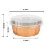 Beasea Disposable Ramekins 8oz, 100 Pack Rose Gold Aluminum Foil Cups with Lids, Disposable Creme Brulee Muffin Cupcake Baking Cup Mini Pudding Cups for Party Wedding Birthday view 2