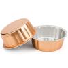 Beasea Disposable Ramekins 8oz, 100 Pack Rose Gold Aluminum Foil Cups with Lids, Disposable Creme Brulee Muffin Cupcake Baking Cup Mini Pudding Cups for Party Wedding Birthday view 3