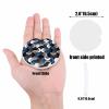 Car Coasters for Cup Holders 2.6" Dia Strong Absorbent Car Interior Accessories for Women Men, Middle Age Art Abstract Geometric Fan Pattern Blue Ceramic Car Coaster with Finger Grooves (2-Piece Set) view 3