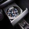 Car Coasters for Cup Holders 2.6" Dia Strong Absorbent Car Interior Accessories for Women Men, Middle Age Art Abstract Geometric Fan Pattern Blue Ceramic Car Coaster with Finger Grooves (2-Piece Set) view 4