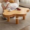 Cloud Coffee Table, Modern Geometric Irregular Wooden Cocktail Table Center Table with 3 Legs, Round Corner Thicken End Table for Small Space Bedroom Living Room Furniture, Easy Assemble,White,39.4"Lx view 4