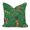 Ming Vase Green Chinoiserie Cushion Cover Cases with Zipper 16x16in Farmhouse Cotton Linen Square Accent Throw Pillow Cases for Living Room Bed Couch Sofa Chair Home Dcor Housewarming Gifts view 1