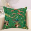 Ming Vase Green Chinoiserie Cushion Cover Cases with Zipper 16x16in Farmhouse Cotton Linen Square Accent Throw Pillow Cases for Living Room Bed Couch Sofa Chair Home Dcor Housewarming Gifts view 3