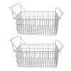 2 Packs Chest Freezer Organizer Bins, Deep Freezer Metal Wire Baskets, Freezer Wire Storage Organizer Baskets, Refrigerator Basket Storage Rack Bins with Handles for Cabinet view 1