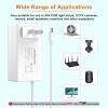 MIWISE Power Supply Adapter DC24 3A 72W AC to DC Converter Transformer 100-240V AC Input,for COB LED Strip, CCTV Camera,White,2.1mm X 5.5mm US Plug view 4