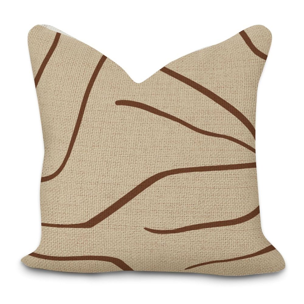 Boho Geometric Brown and Light Brown Cushion Cover Cases with Zipper 20x20in Farmhouse Cotton Linen Square Throw Pillow Cases for Living Room Bed Couch Sofa Chair Home Dcor Housewarming Gifts
