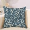 Cheetah Leopard Print Animal Light Blue and Light Gray Decorative Pillow Covers 20x20in Chinoiserie Asian Pillowcase Farmhouse Throw Cushion Cover Cases for Couch Sofa Bed Living Room Home Decor view 3