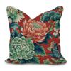 Chinoiserie Red Peony Floral Decorative Throw Pillow Covers 18x18in Zipped Farmhouse Square Accent Pillowcase Cushion Cover Case for Bedroom Sofa Couch Coffee Bar Club Pub Home Decor view 1