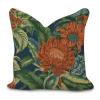 Cotton Linen Farmhouse Throw Pillow Cover with Zipper Blue Red Orange Chinoiserie Floral Pillow Cases Cushion Cover for Office Living Room Bedroom Car Chair Home Decorations 18x18in view 1