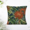Cotton Linen Farmhouse Throw Pillow Cover with Zipper Blue Red Orange Chinoiserie Floral Pillow Cases Cushion Cover for Office Living Room Bedroom Car Chair Home Decorations 18x18in view 4