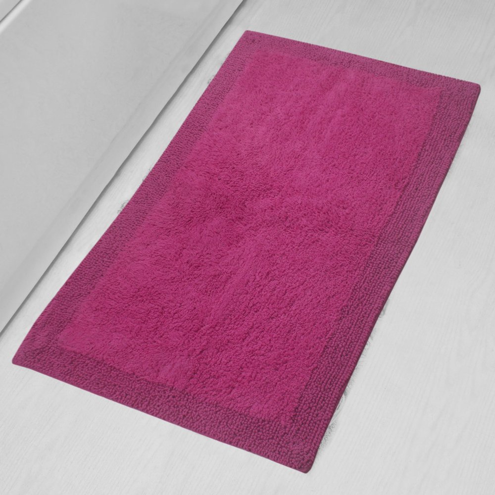 Home Weavers Luxury Collection 100% Reversible Cotton Bathroom Rugs Set, Washable Rug, Extra Soft and Absorbent Bath Rug, Bath Mat Set, Bath Floor Mat Non Slip, 24"x40" Rectangle, Hot Pink