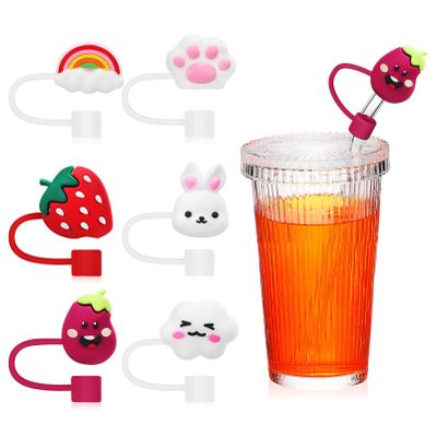 6 Pcs Straw Dust Cap Small Reusable Straw Covers Straw Topper Small Reusable Covers Straw Tip Covers Straw Caps Reusable Straw Tips Drinking Straw Covers Straw Tips Protector