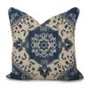 Classical Navy Blue Damask Pattern Decorative Throw Pillow Covers 16x16in Zipped Farmhouse Square Accent Pillowcase Cushion Cover Case for Bedroom Sofa Couch Coffee Bar Club Pub Home Decor view 1