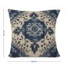 Classical Navy Blue Damask Pattern Decorative Throw Pillow Covers 16x16in Zipped Farmhouse Square Accent Pillowcase Cushion Cover Case for Bedroom Sofa Couch Coffee Bar Club Pub Home Decor view 2