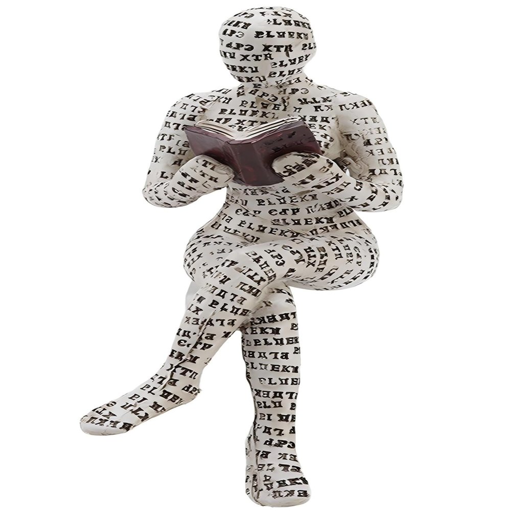 Tissting Pulp Reading Women Figurine Decor Thinker Statue Modern Abstract Art Sculpture Resin Collectible Reading Figurines for Home Decoration Living Room Office Bookshelf Shelf Table(Style 6)