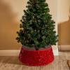 Mokylor Christmas Tree Collar, 30.3 inch Sequin Tree Skirt Foldable Christmas Tree Rings Stand Base Cover for Christmas Holiday Home Decor(redq) view 4