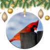 2023 Christmas Tree Ornaments Cardinal Bird Ceramic Keepsake Xmas Tree Decorations Winter Hanging Bauble Wedding Party Birthday Wedding Decor Gift for Boyfriend Girlfriend Wife Husband view 3