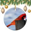 2023 Christmas Tree Ornaments Cardinal Bird Ceramic Keepsake Xmas Tree Decorations Winter Hanging Bauble Wedding Party Birthday Wedding Decor Gift for Boyfriend Girlfriend Wife Husband view 4