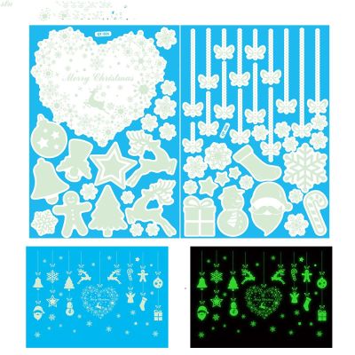 Glow-in-The-Dark Christmas Decoration Snowflake Window Sticker Shop Window Sticker Wall Sticker Glass Sticker