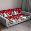 Wowouhiya Red Christmas Snowman Couch Cushion Covers, Stretch Sofa Cover with Elastic Bottom, Xmas Tree Winter Snowflake Sofa Slipcovers Protector Washable Chair/Sofa Cushion Covers for Pets S-2Pcs view 3