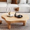 Cloud Coffee Table, Modern Geometric Irregular Wooden Cocktail Table Center Table with 3 Legs, Round Corner Thicken End Table for Small Space Bedroom Living Room Furniture, Easy Assemble,Wood,31.5"Lx2 view 1