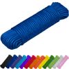 TECEUM Rope  90 Feet x 3/8 Inch (10mm)  Blue  Strong All-Purpose Utility Rope  Camping, Crafting, Flag Pole, Indoor & Outdoor  Polypropylene Nylon Poly Lightweight Diamond Braided Cord view 1