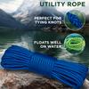 TECEUM Rope  90 Feet x 3/8 Inch (10mm)  Blue  Strong All-Purpose Utility Rope  Camping, Crafting, Flag Pole, Indoor & Outdoor  Polypropylene Nylon Poly Lightweight Diamond Braided Cord view 3