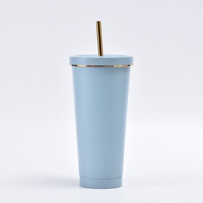 CukYi Stainless steel cup with straw large capacity with lid Cup insulation vacuum cup