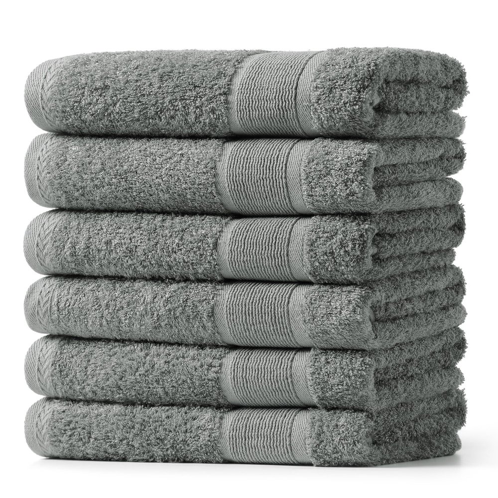 Aibaser Hand Towels-16x30inch - Lightweight and Highly Absorbent Hand Towels for Bathroom, Travel, Gym, Shower and Spa (Grey)