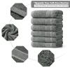 Aibaser Hand Towels-16x30inch - Lightweight and Highly Absorbent Hand Towels for Bathroom, Travel, Gym, Shower and Spa (Grey) view 2