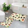 EkcoS Cartoon Small Insects Bathroom Rugs Set 2 Piece Microfiber Bath Shower Mat and U-Shaped Toilet Rug Non Slip Absorbent Bath Rug for Tub view 1