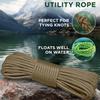 TECEUM Rope  90 Feet x 3/8 Inch (10mm)  Coyote Brown  Strong All-Purpose Utility Rope  Camping, Crafting, Flag Pole, Indoor & Outdoor  Polypropylene Nylon Poly Lightweight Diamond Braided Cord view 3