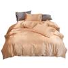 Rich Home 5pcs King Size Duvet Cover Satin All Season Zipper Clouser Cream Duvet Cover King (90 x 106) with 4 Pillowcase view 1